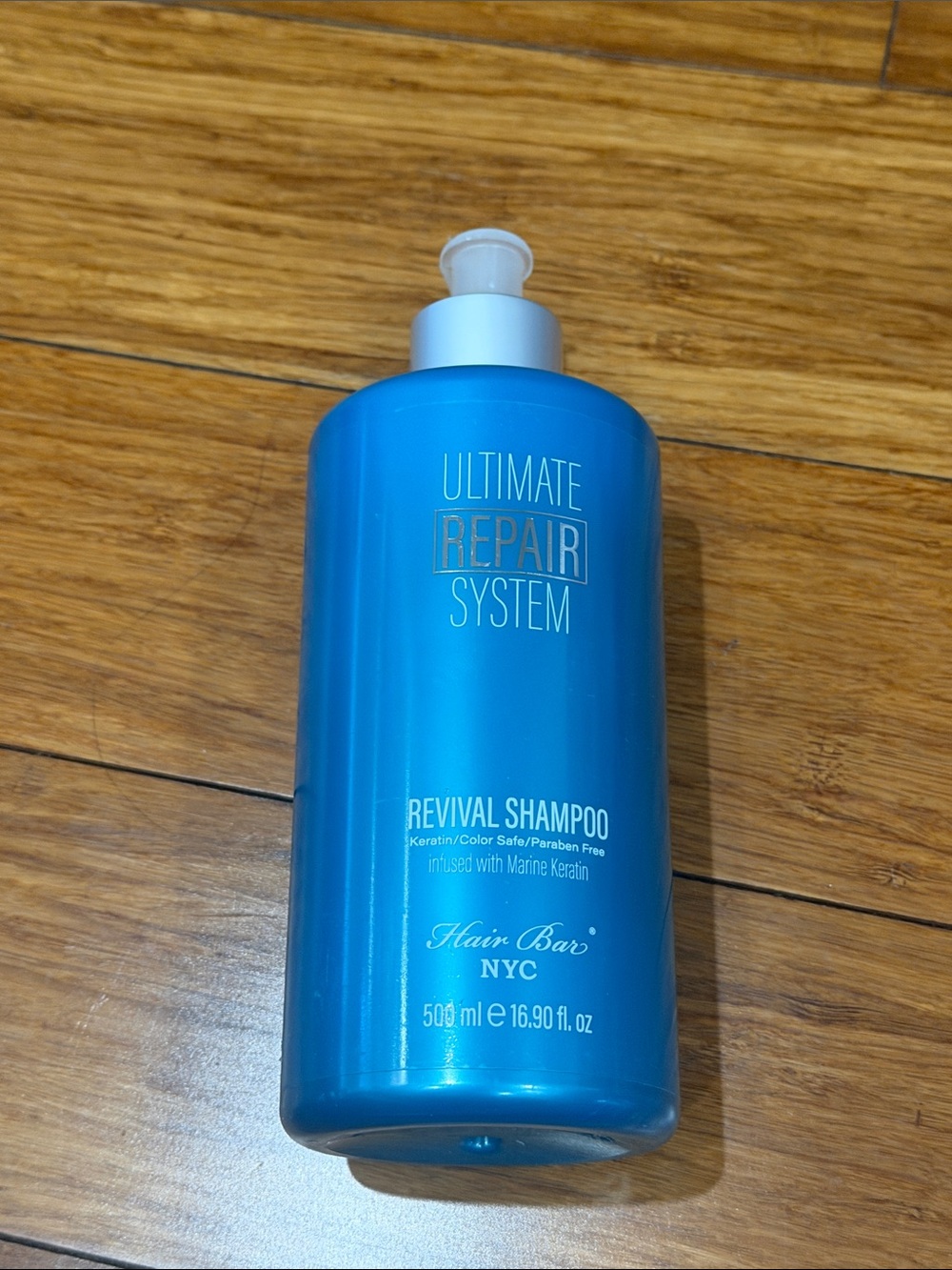 NEW Hair Bar NYC Ultimate Repair System Revival Shampoo 500 ml - Blue Bottle